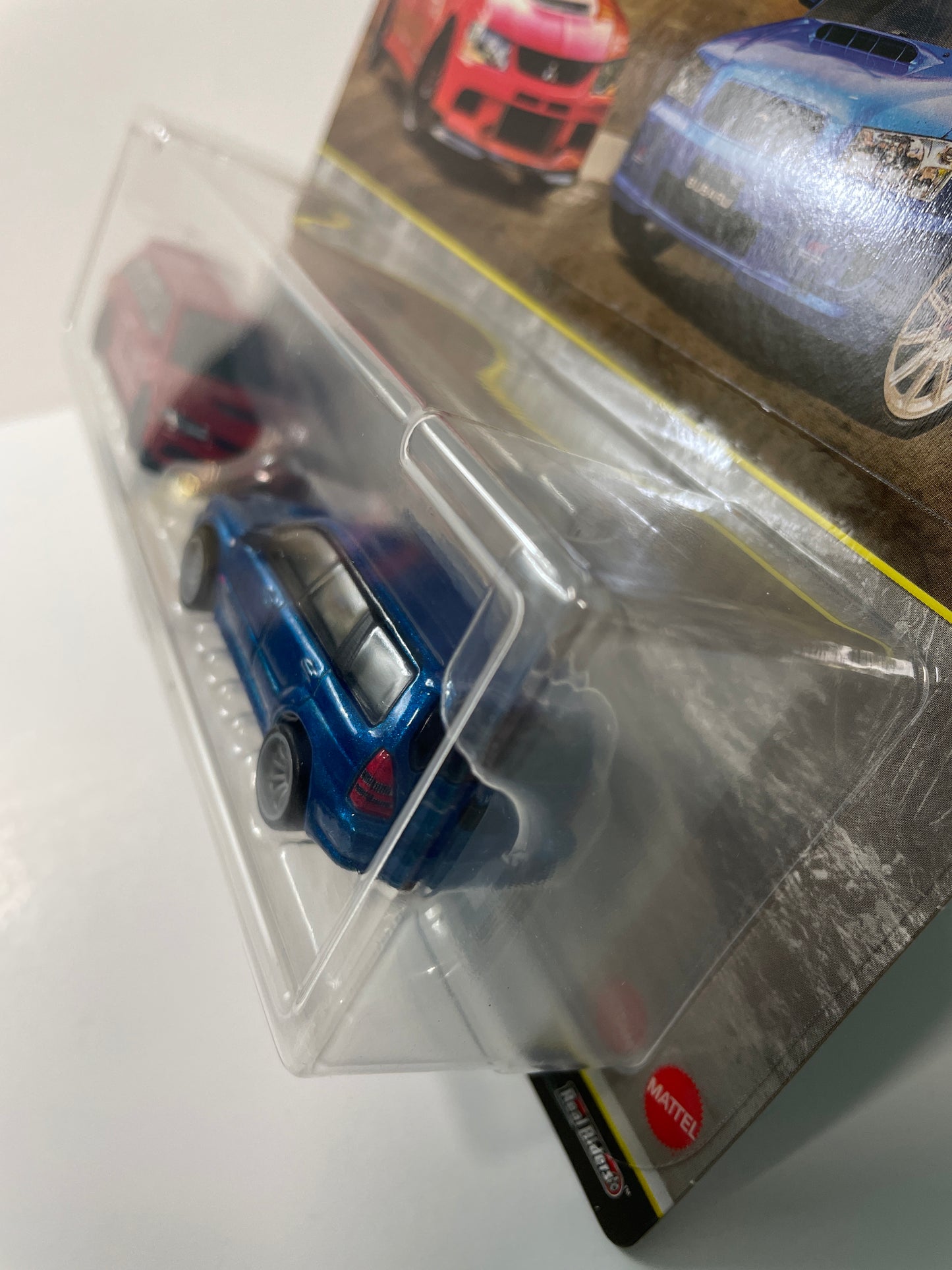 Hot Wheels 1/64 Premium Car Culture 2 Pack 2005 Mitsubishi Lancer Evolution IX Wagon/ Remorque Red & 2004 Subaru Forester STI Blue - JHW46