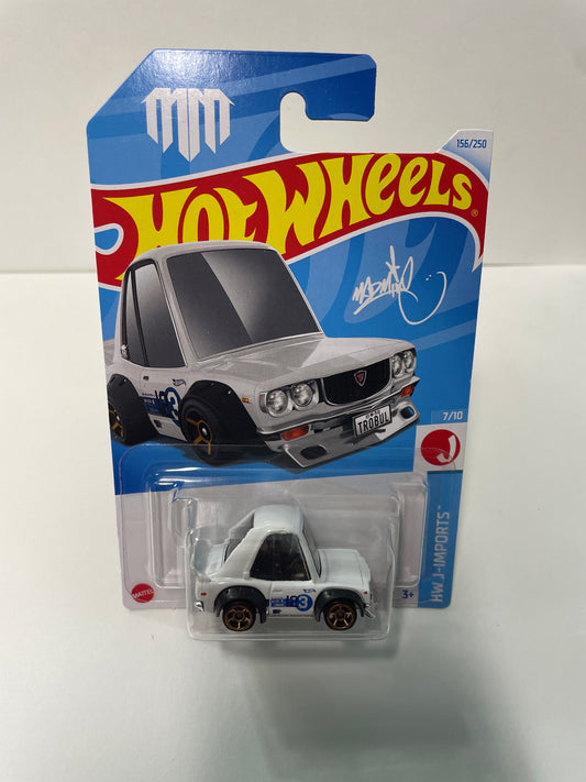Hot Wheels 1/64 Mazda RX-3 White - Damaged Card