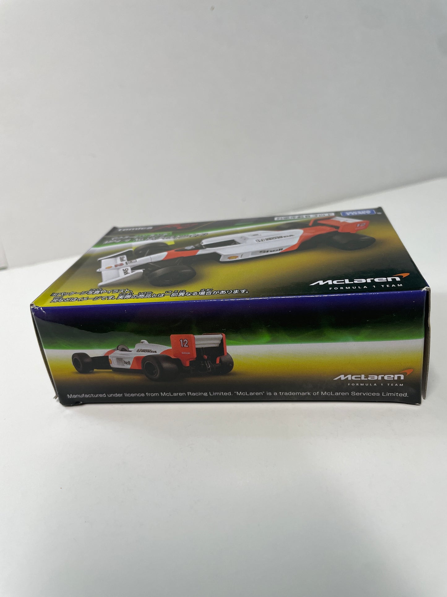 Tomica Premium 1/64 Racing Mclaren Honda MP4/4 #12 (Ayrton Senna) White & Red - 91537 - Damaged Box
