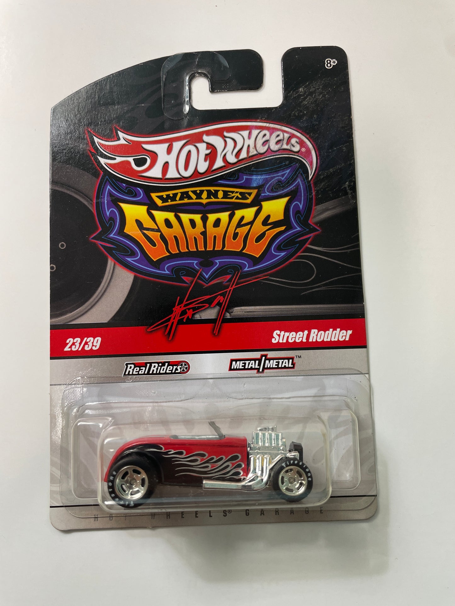 *Chase* Hot Wheels 1/64 Wayne’s Garage Street Rodder (Signed Base) Black & Red - Damaged Card