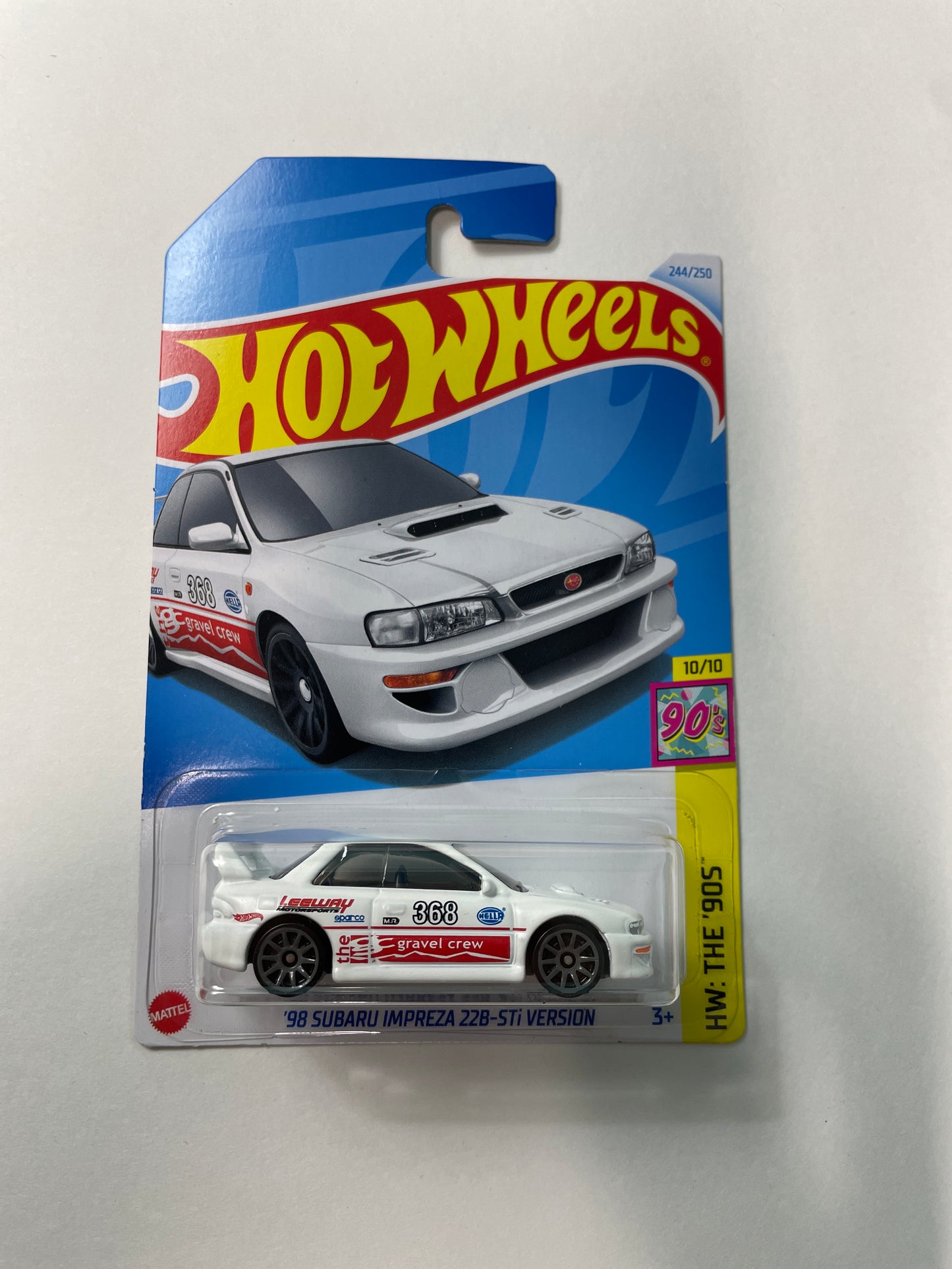 *Japan Card* Hot Wheels 1/64 '98 Subaru Impreza 22B-STI Version White - Damaged Card