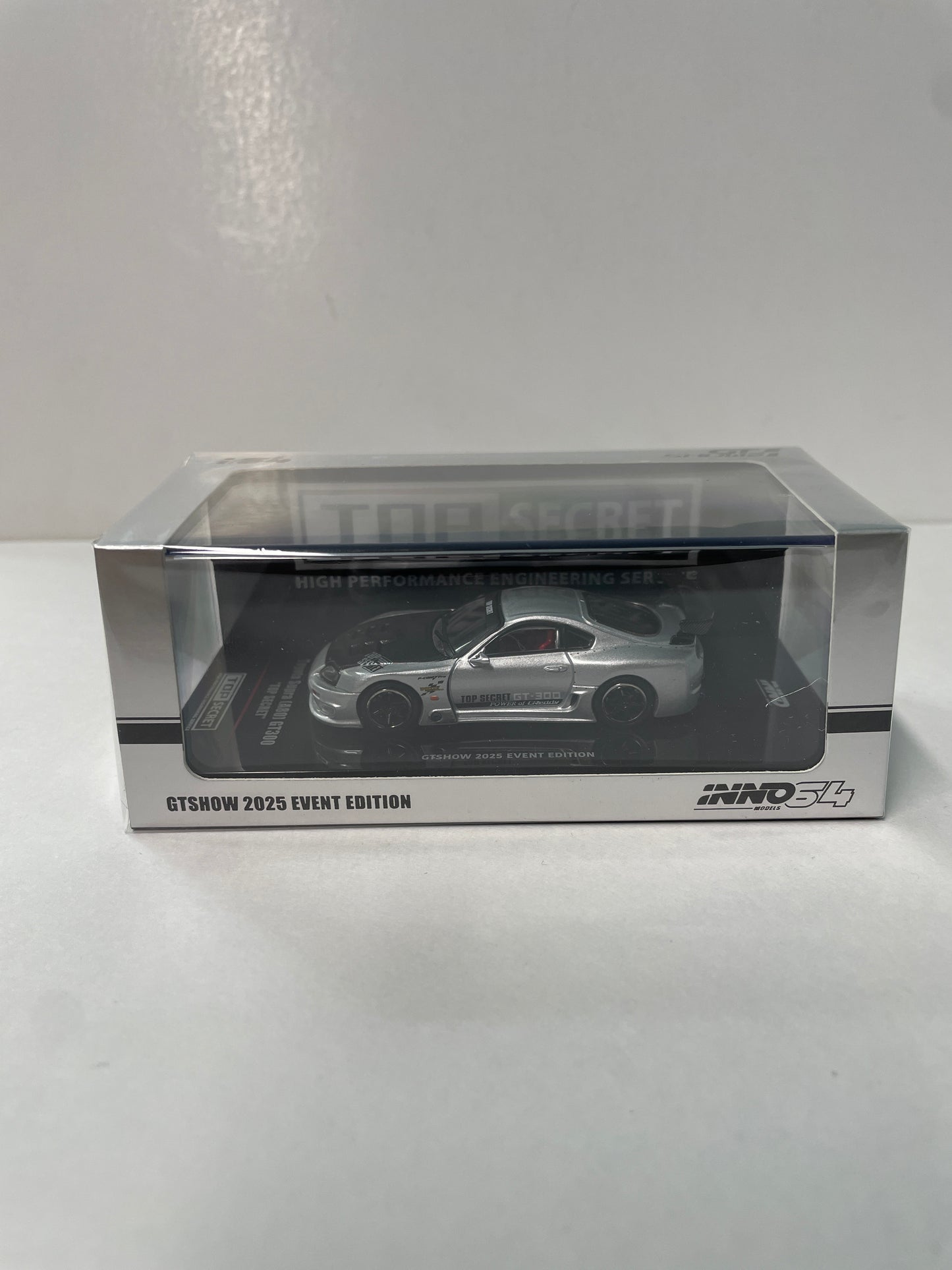 Inno64 1/64 Toyota Supra (A80) GT300 Top Secret GTShow 2025 Event Edition Silver & Black
