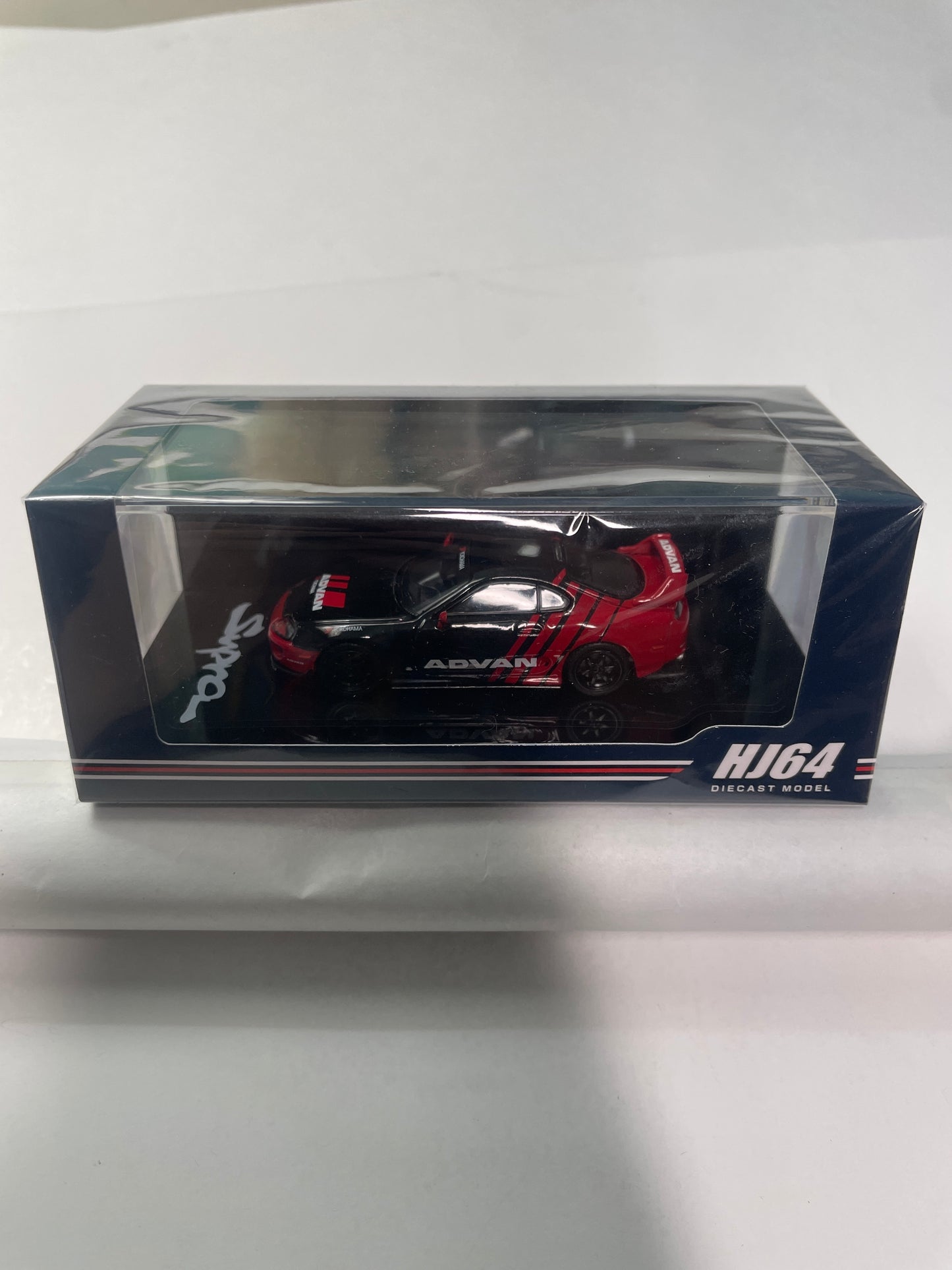 Hobby Japan 1/64 Toyota Supra (JZA80) YOKOHAMA ADVAN COLOR Customized Ver. Black & Red - HJ645042AV
