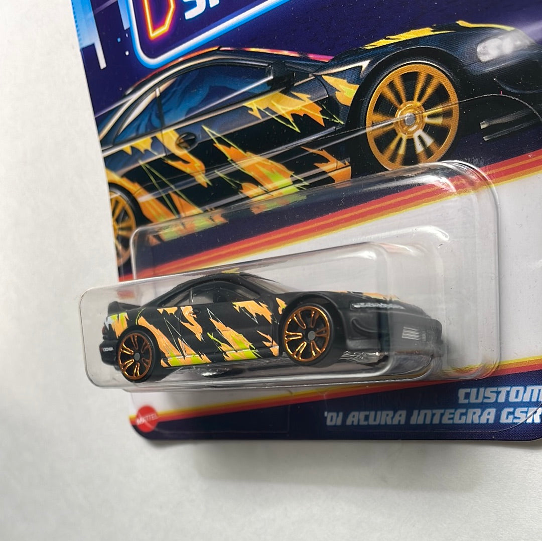Hot Wheels 1/64 Neon Speeders Custom ‘01 Acura Integra GSR Black & Orange