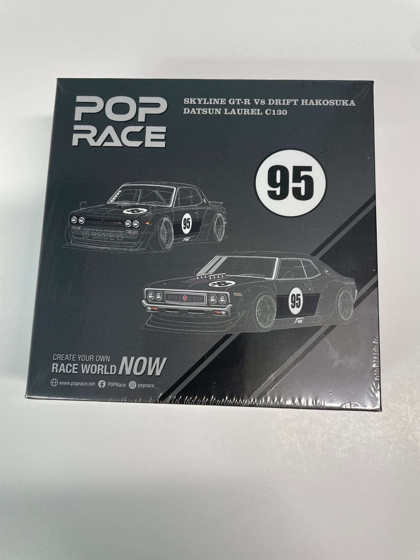 Pop Race 1/64 Datsun Laurel C130 And Nissan Skyline GT-R V8 Drift Hakosuka Special Box Set Hong Kong Toycar Salon 2025