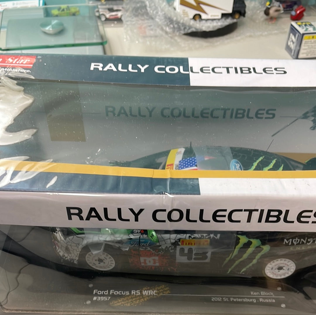1/18 Sunstar Ford Focus RS WRC #43 Ken Block – 2012 St. Petersburg . Russia Black - Damaged Box