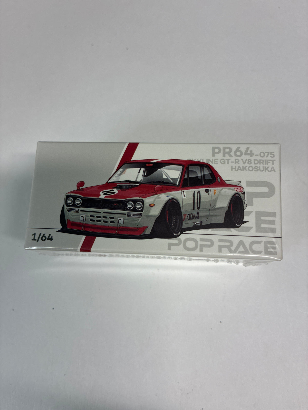 Pop Race 1/64 Nissan Skyline GT-R V8 Drift Hakosuka Watanabe Red - PR64-0075