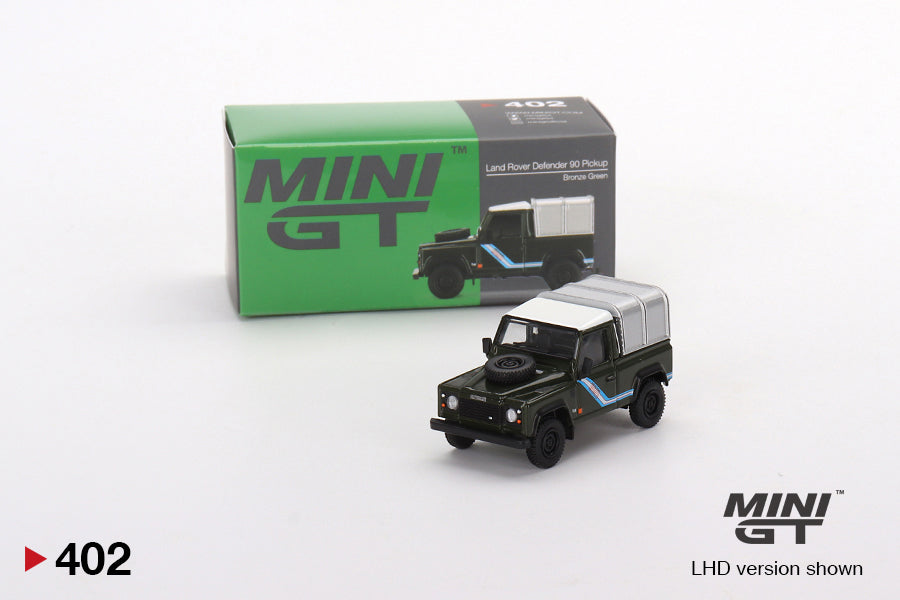 Mini GT 1/64 Land Rover Defender 90 Pickup Bronze Green