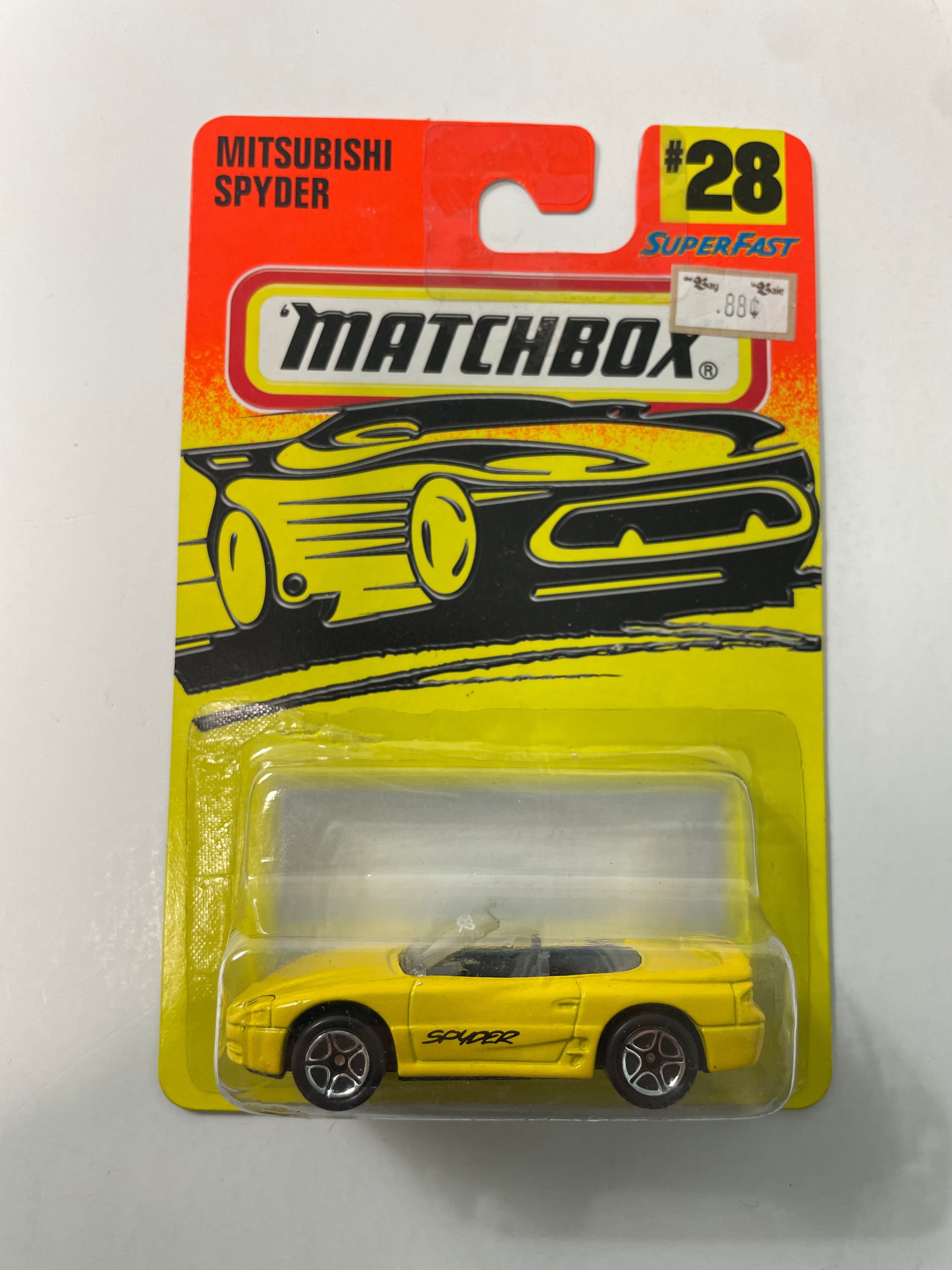 Matchbox 1/64 SuperFast Mitsubishi Spyder Yellow - Damaged Box