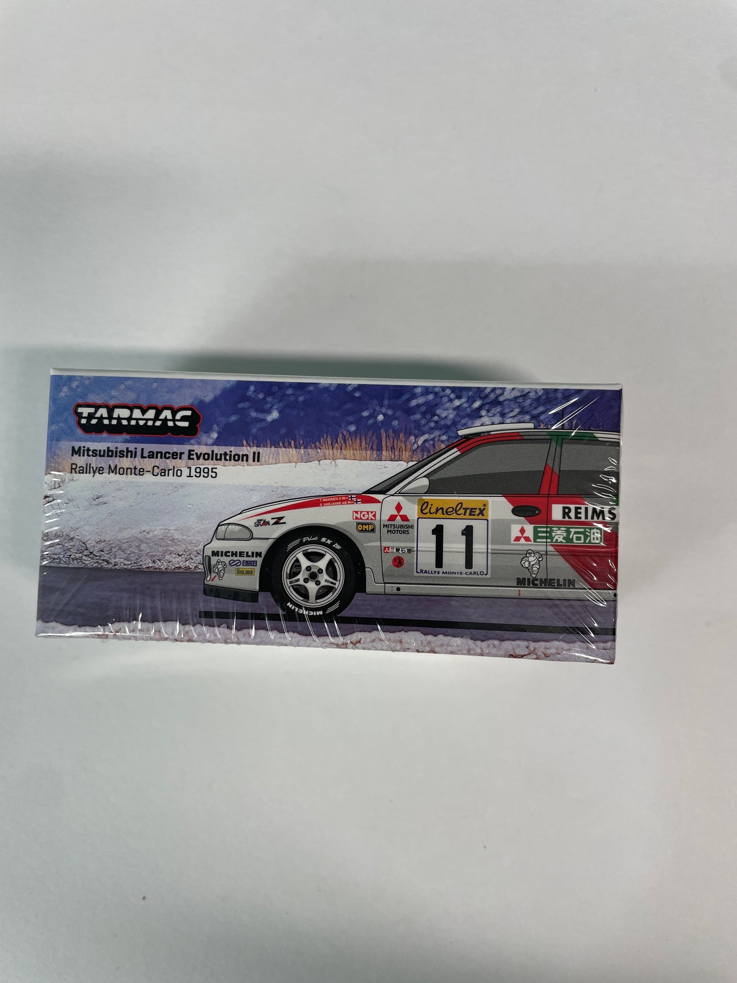 Tarmac Works 1/64 Mitsubishi Lancer Evolution II Rallye Monte-Carlo 1995 #11 GLOBAL64 White