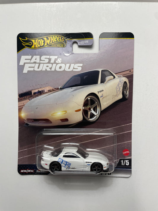 Hot Wheels 1/64 Fast & Furious Mix K Mazda RX-7 FD White - Damaged Card