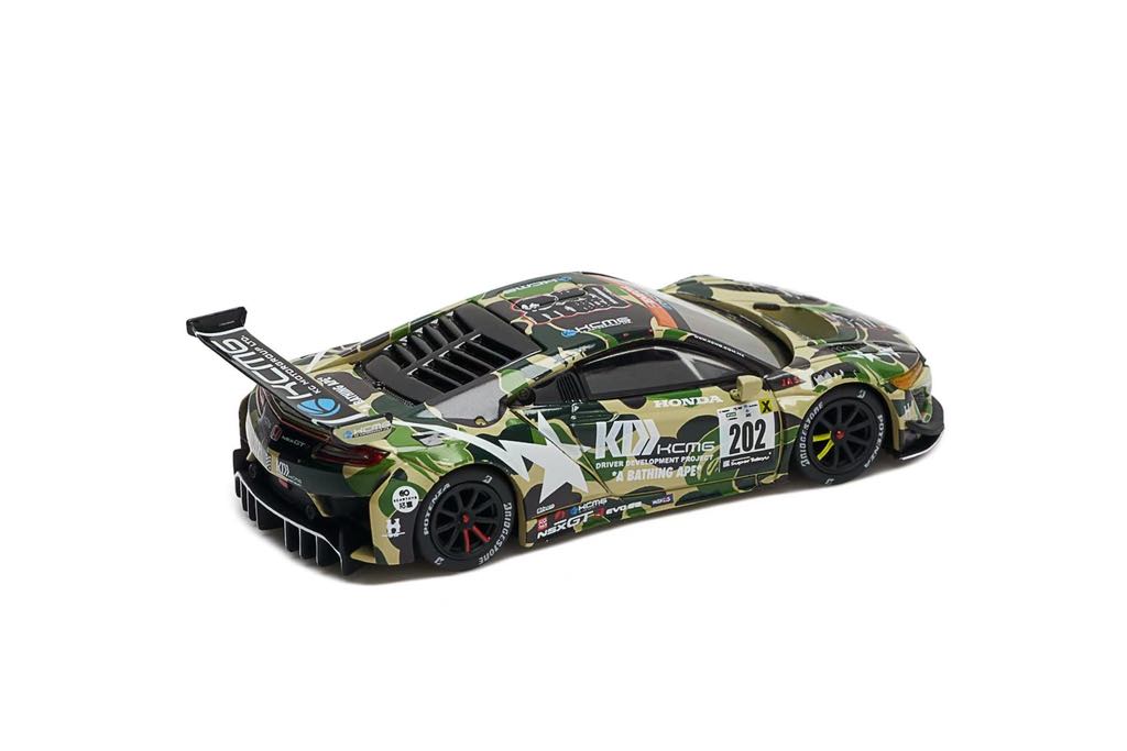 BAPE®︎ X POPRACE HONDA NSX GT3 Pop Race x Bape 1/64 Honda NSX GT3 EVO22 A Bathing APE Green