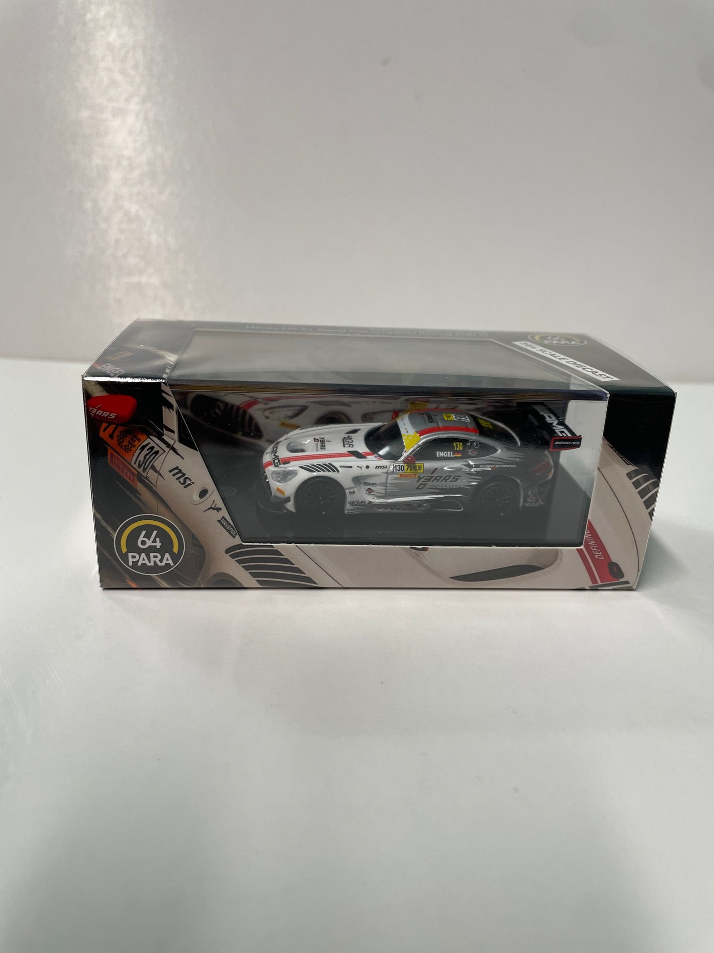Para64 1/64 2024 Mercedes-AMG GT3 Macau FIA Gt World Cup GruppeM Racing #130 PI White & Grey - PA-56362