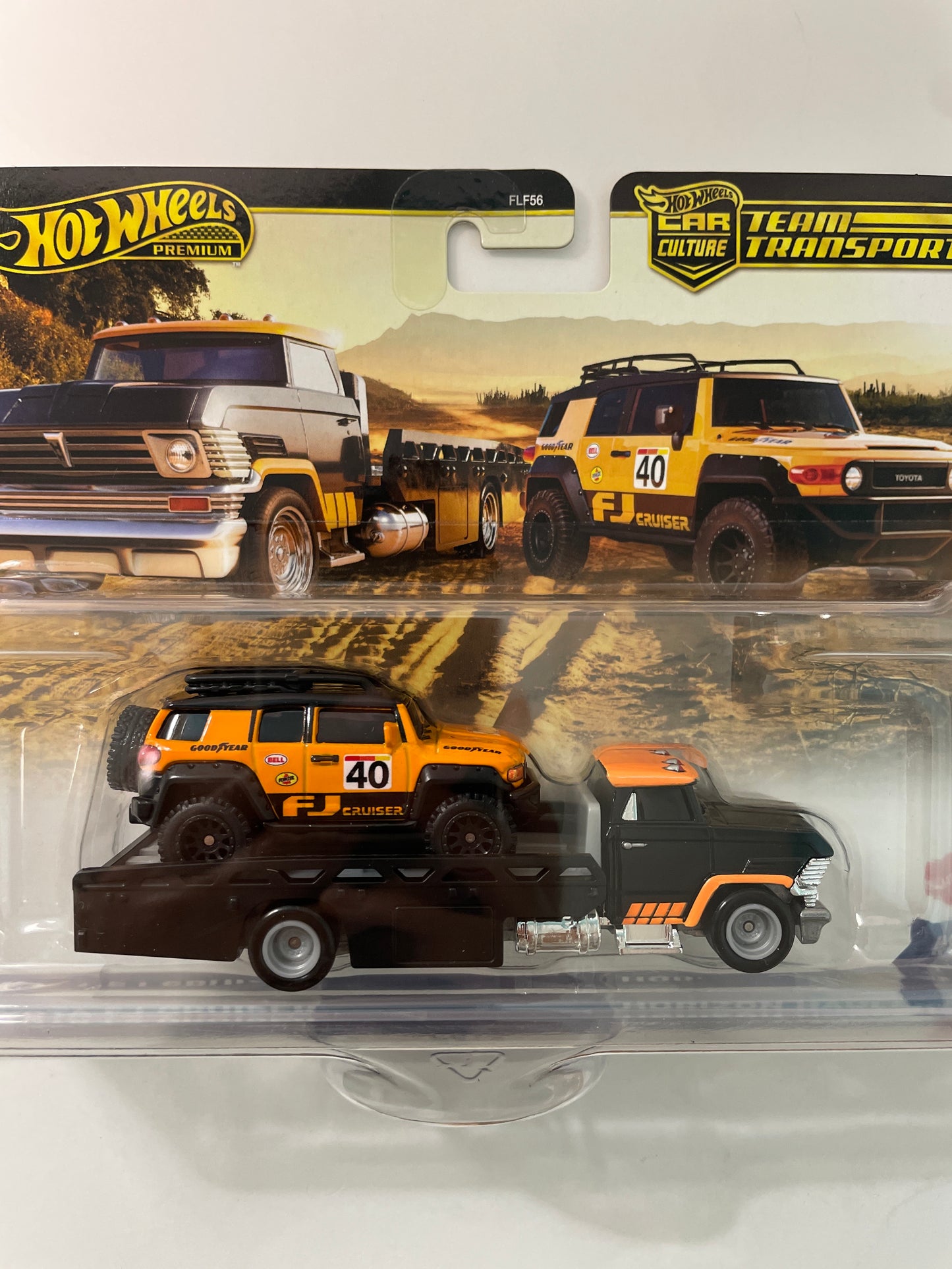 Hot Wheels 1/64 Car Culture Team Transport G Case Toyota FJ Cruiser w/ Horizon Hauler Orange & Black