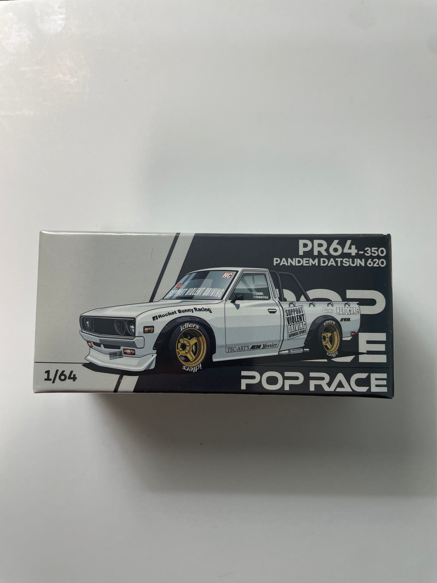 Pop Race 1/64 Pandem Datsun 620 White - PR64-0350