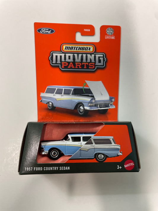 Matchbox 1/64 Moving Parts 1957 Ford Country Sedan Blue & White