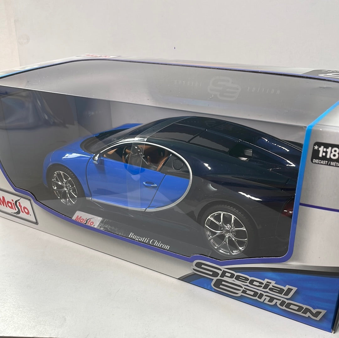 1/18 Maisto Bugatti Chiron Blue & Black