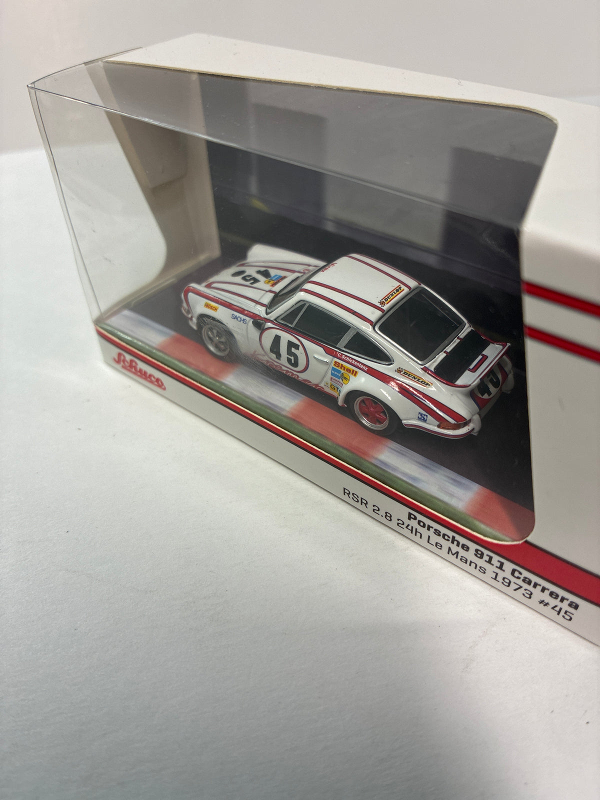 Tarmac Works x Schuco 1/64 Porsche 911 Carrera RSR 2.8 24h Le Mans 1973 #45 White - T64S-023-73LM45