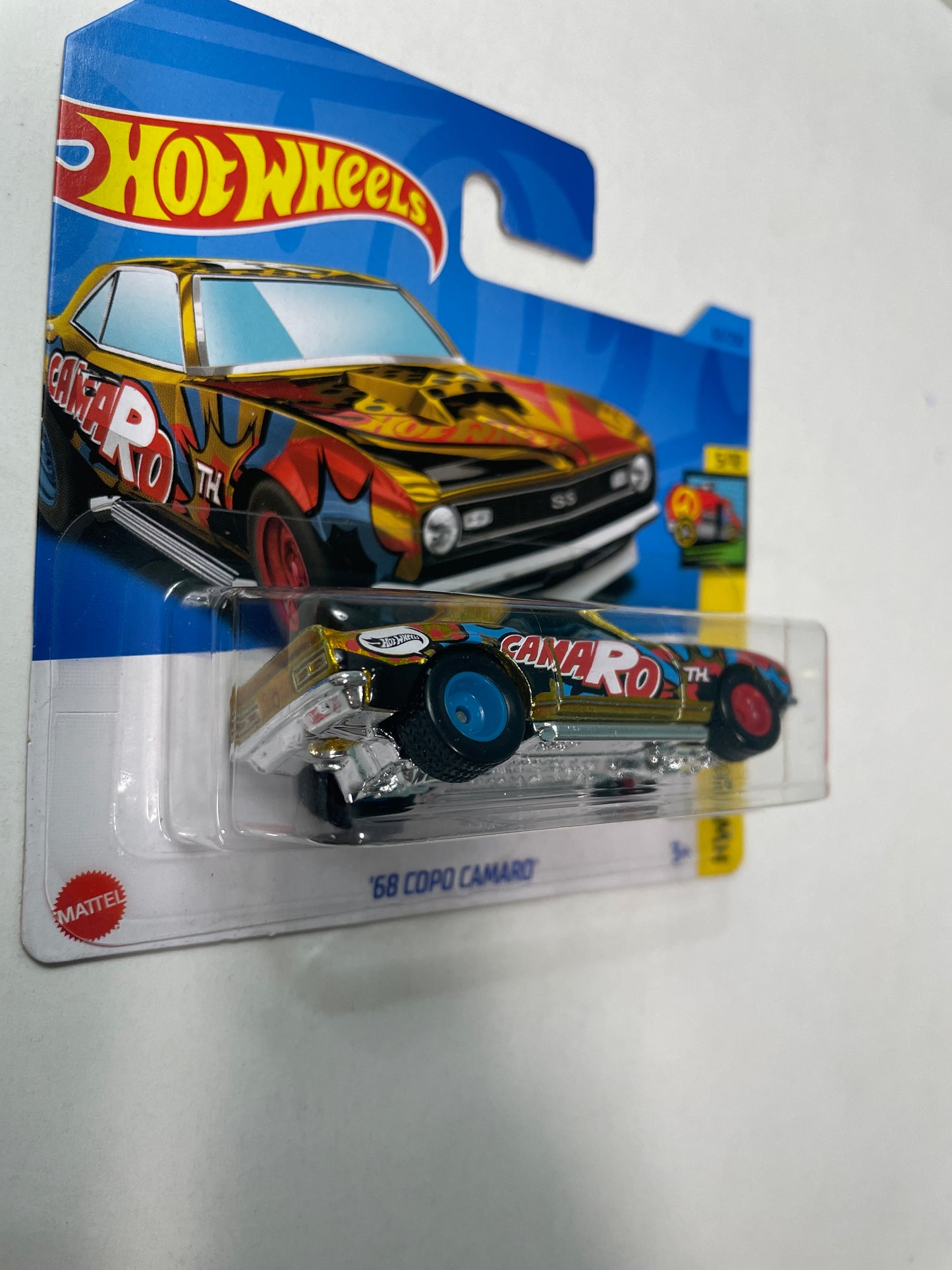 Hot Wheels 1/64 Super Treasure Hunt ‘68 Copo Camaro Gold Short Card