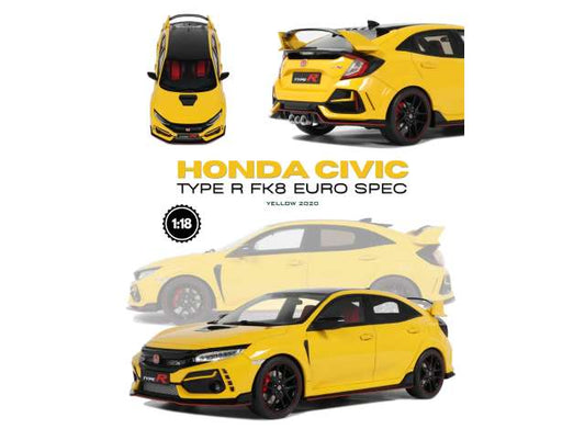 Otto Mobile 1/18 Honda Civic Type R GT FK8 Yellow