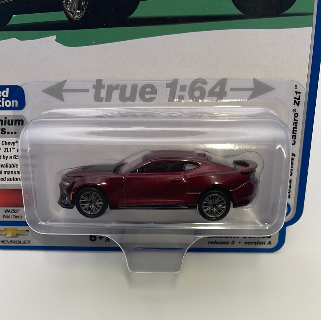 Auto World 1/64 Modern Muscle Version A 2022 Chevy Camaro ZL1 Wild Cherry