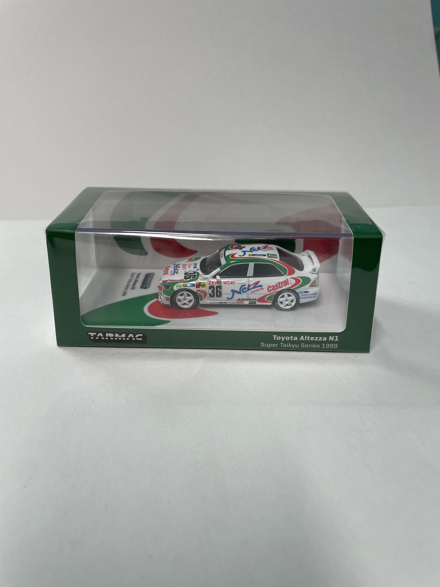 Tarmac Works 1/64 Hobby64 Toyota Altezza N1 Super Taikyu Series 1999 #36 White & Green