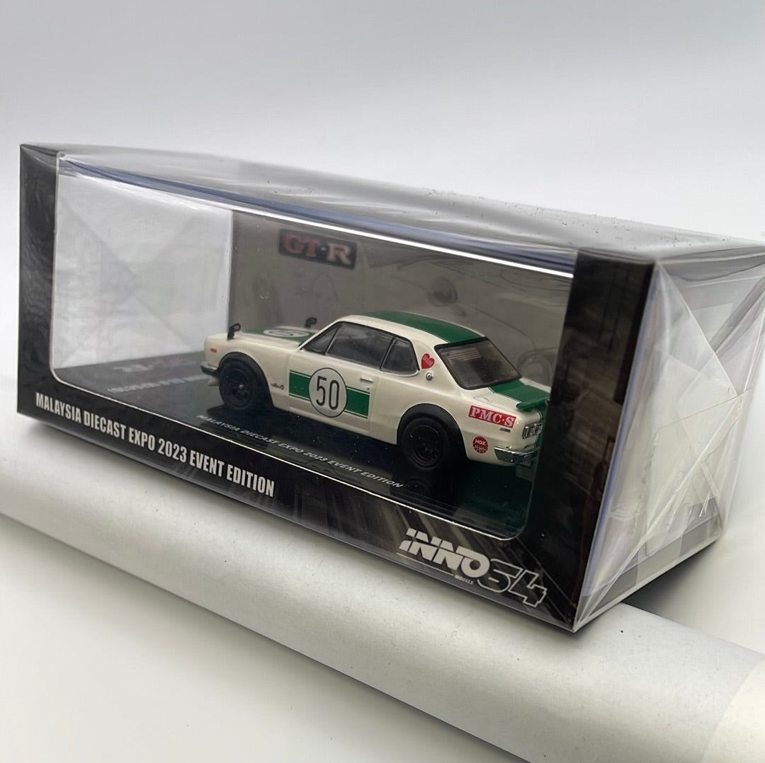 Inno64 1/64 Nissan Skyline 2000 GT-R (KPGC10) Malaysia Diecast Expo 2023 Event Edition White