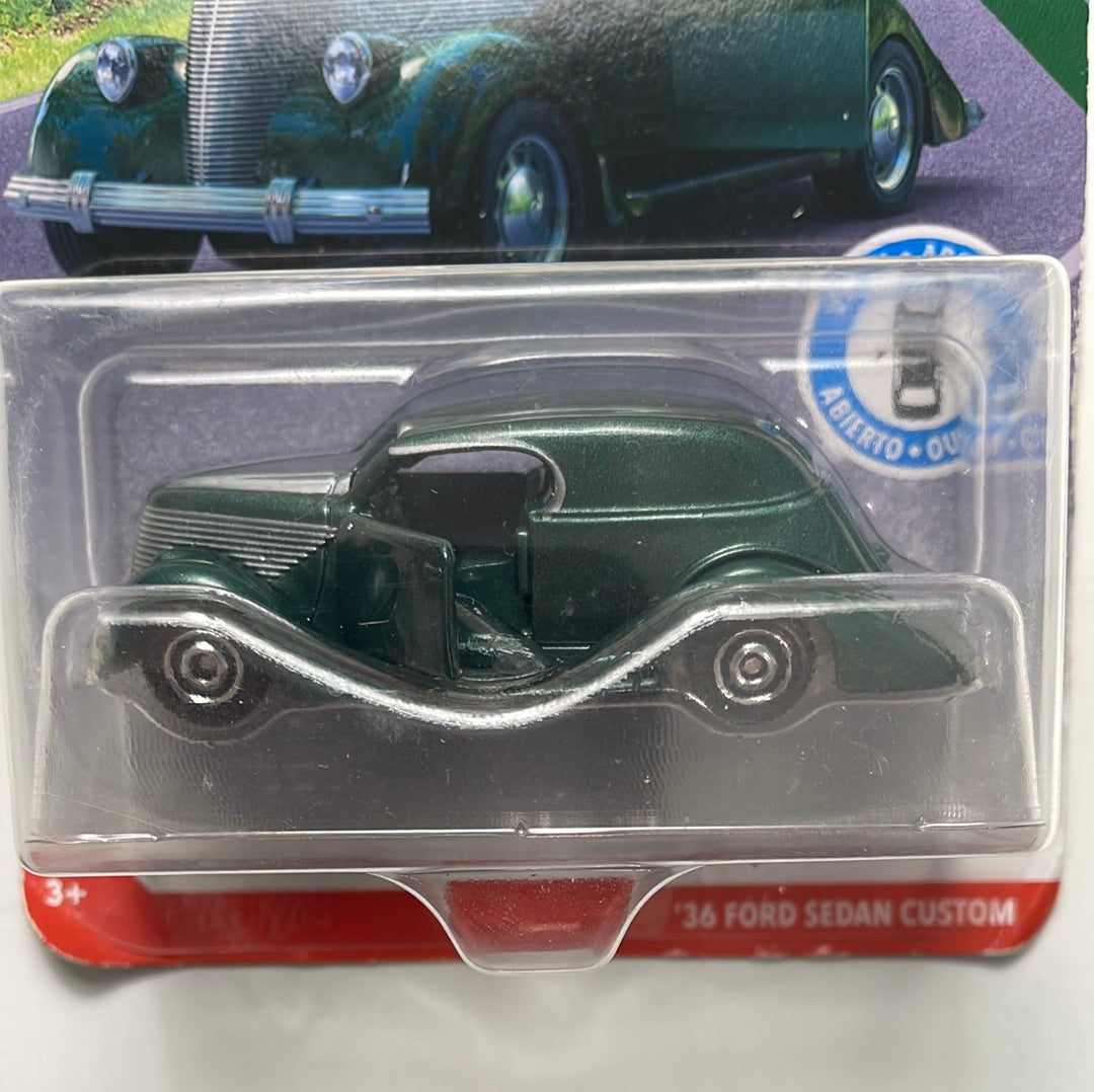 Matchbox 1/64 Moving Parts ‘36 Ford Sedan Custom Green - Damaged Card