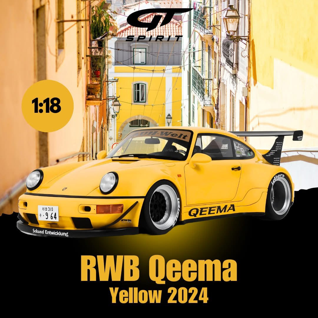 Miniature GT SPIRIT 1/18 - Porsche 911 RWB Qeema Jaune - GT492 - NEUVE