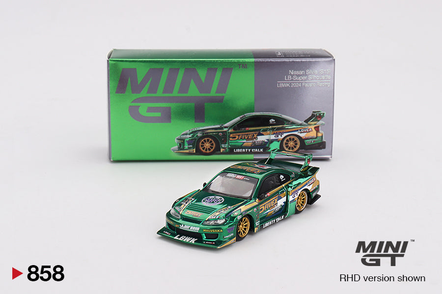 Mini GT 1/64 Nissan Silvia S15 LB-Super Silhouette LBWK 2024 Fausto Racing Green