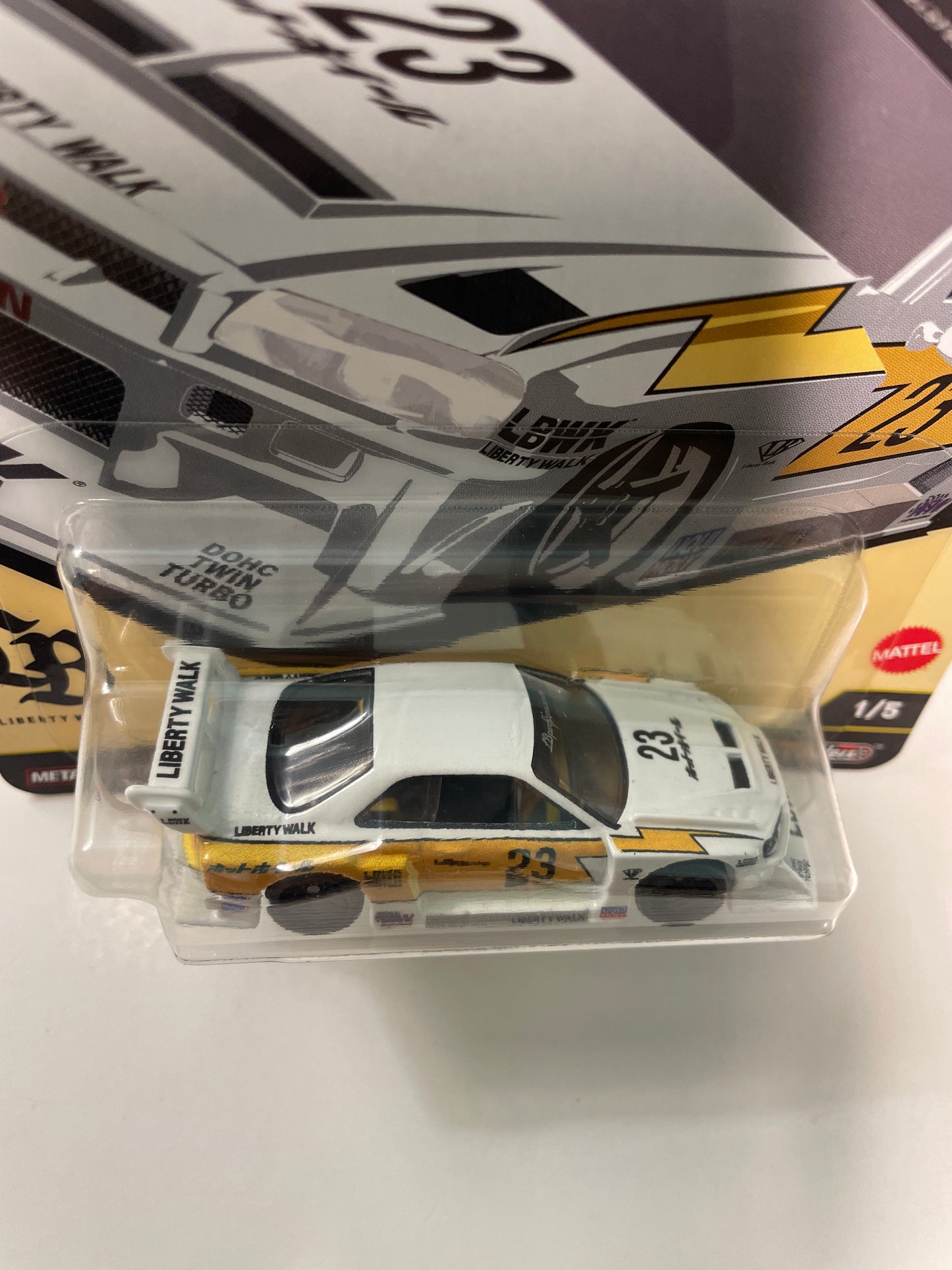 Hot Wheels 1/64 Car Culture Silhouettes LB-ER34 Super Silhouette Nissan Skyline White - Damaged Card