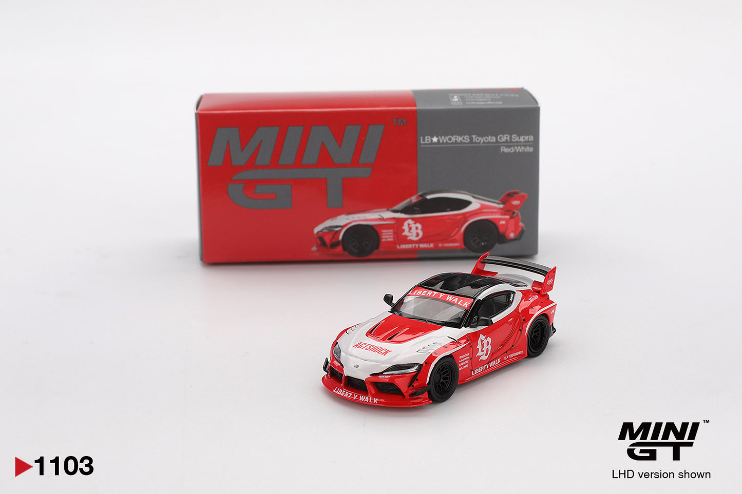Mini GT 1/64 LB★WORKS Toyota GR Supra Red & White - MGT01103