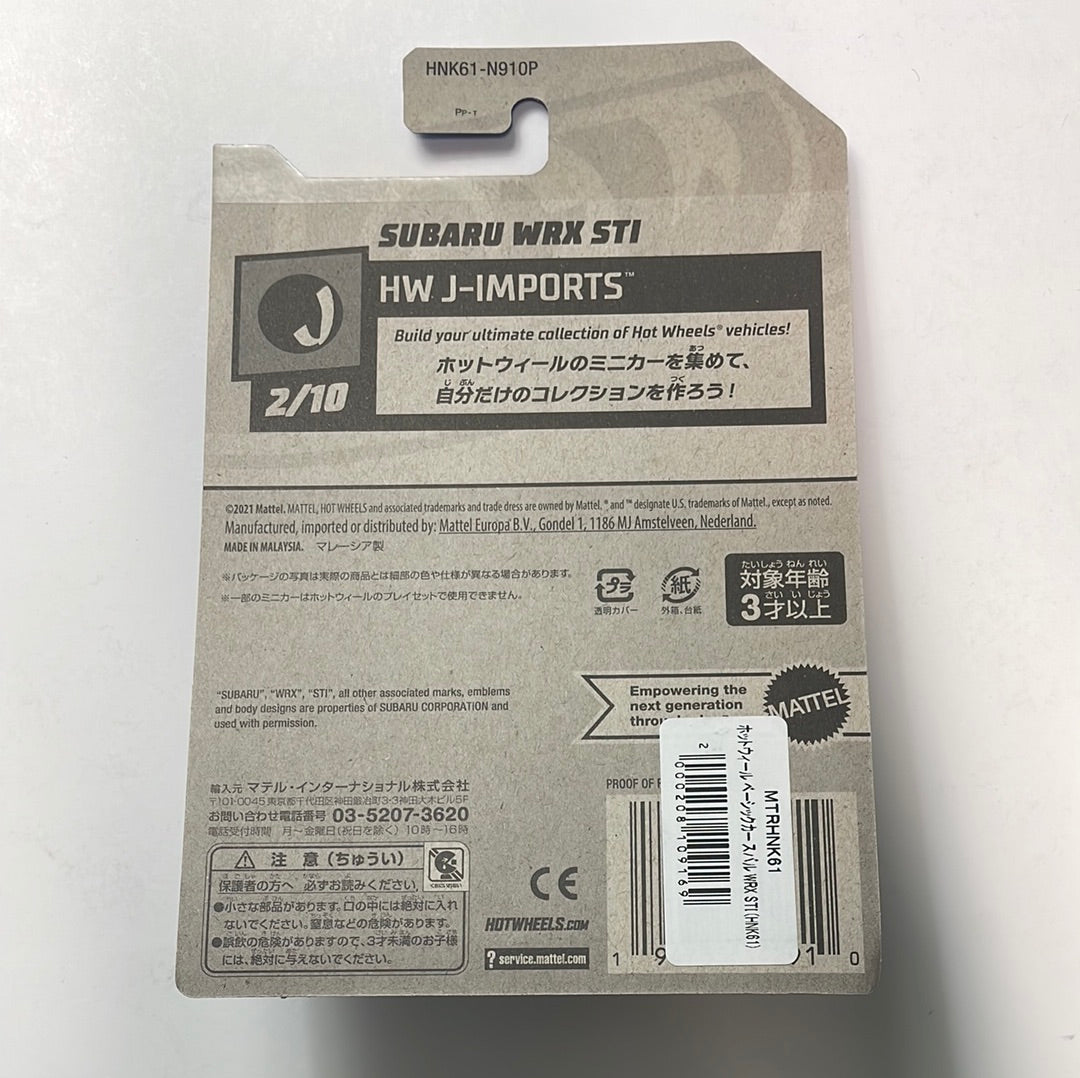 *Japan Card* Hot Wheels 1/64 Subaru WRX STI Grey