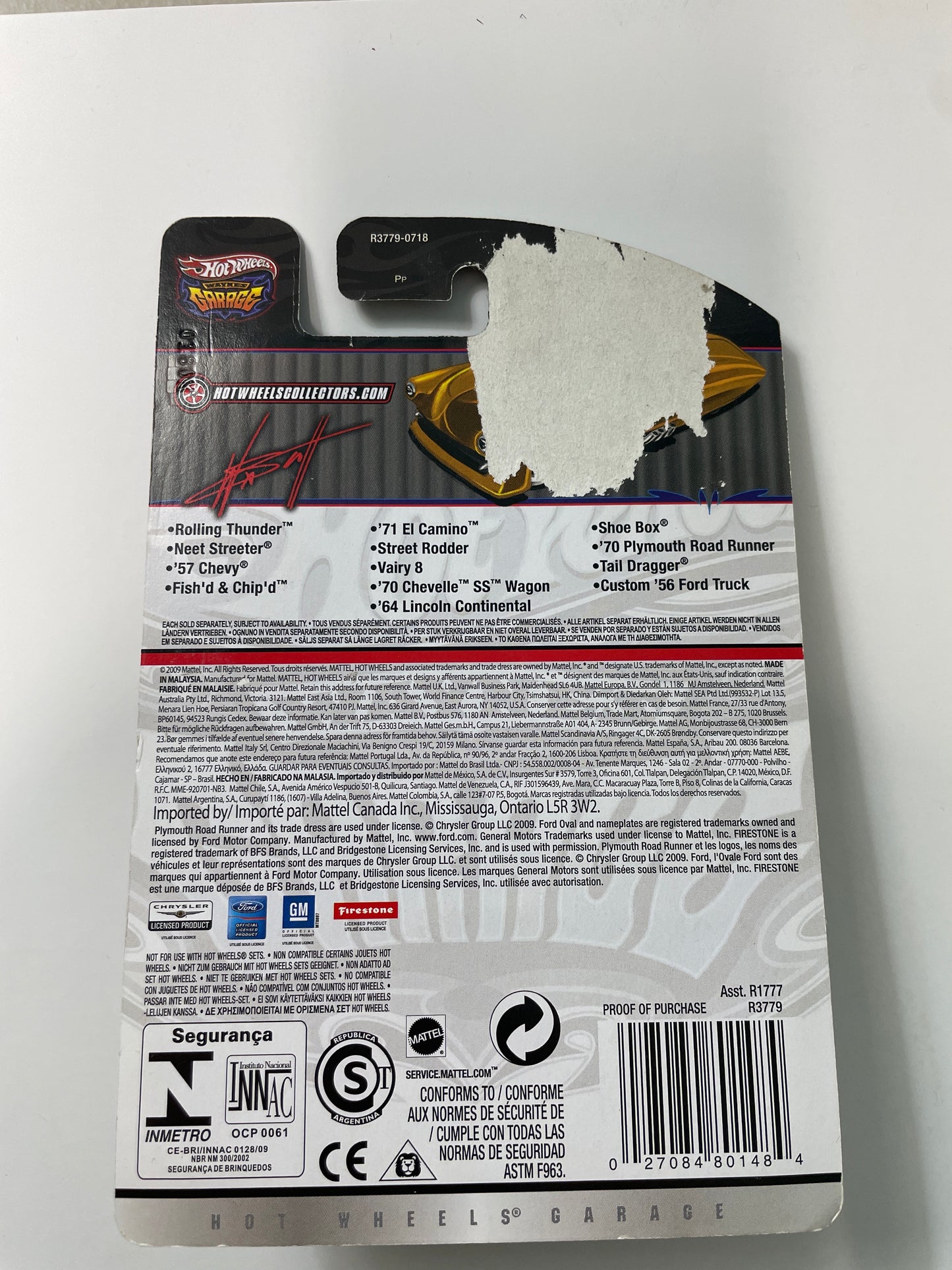 *Chase* Hot Wheels 1/64 Wayne’s Garage Street Rodder (Signed Base) Black & Red - Damaged Card