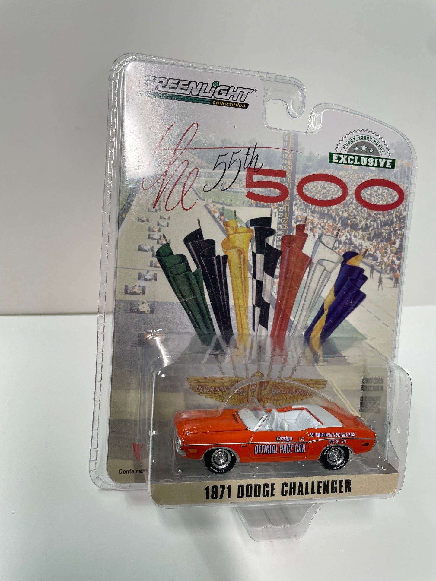 Greenlight 1/64 Hobby Exclusive The 55th 500 1971 Dodge Challenger Orange