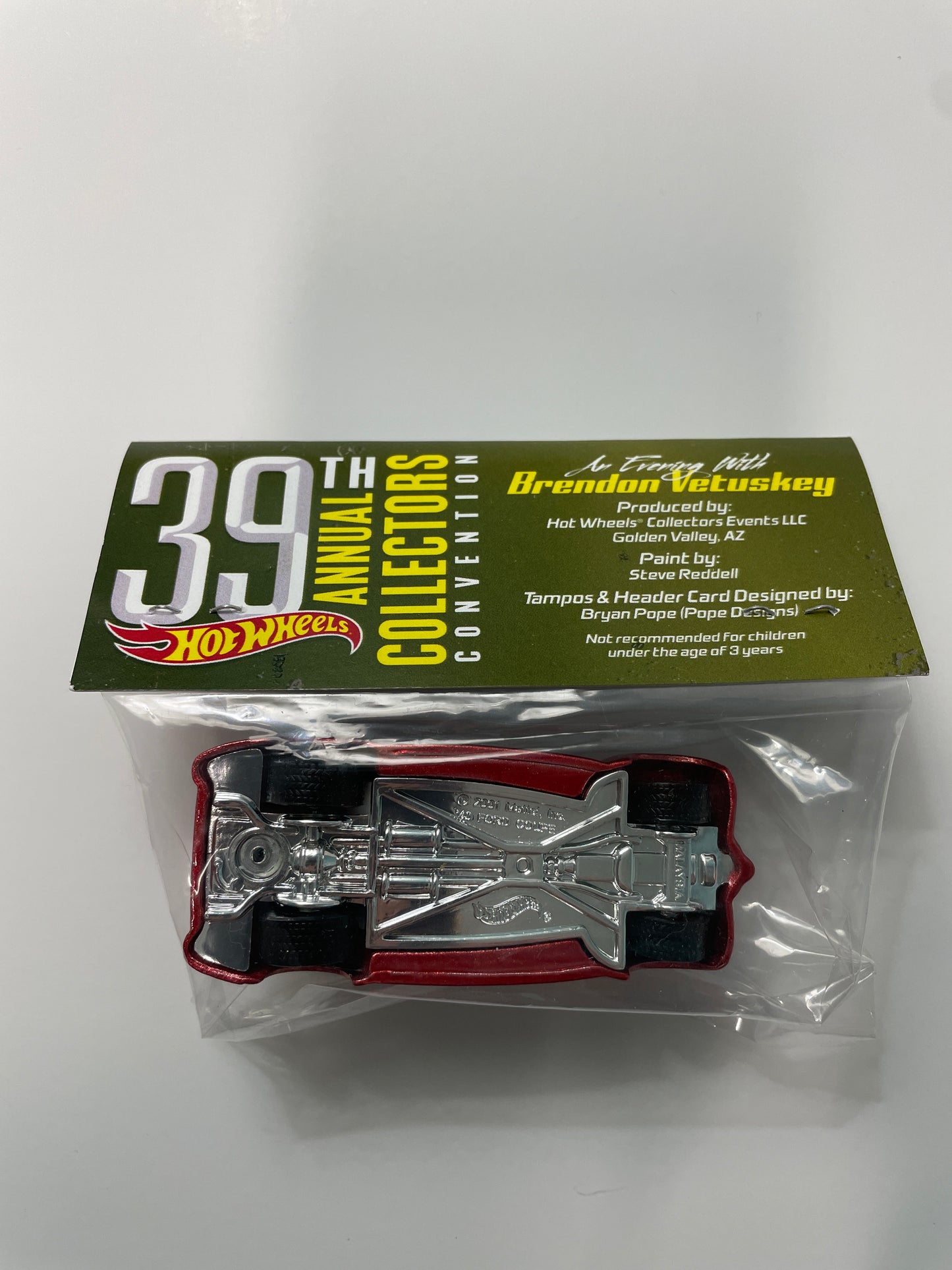 Hot Wheels 1/64 39th Annual Collectors Convention Los Angeles Dinner Baggie Car ‘40 Ford Red