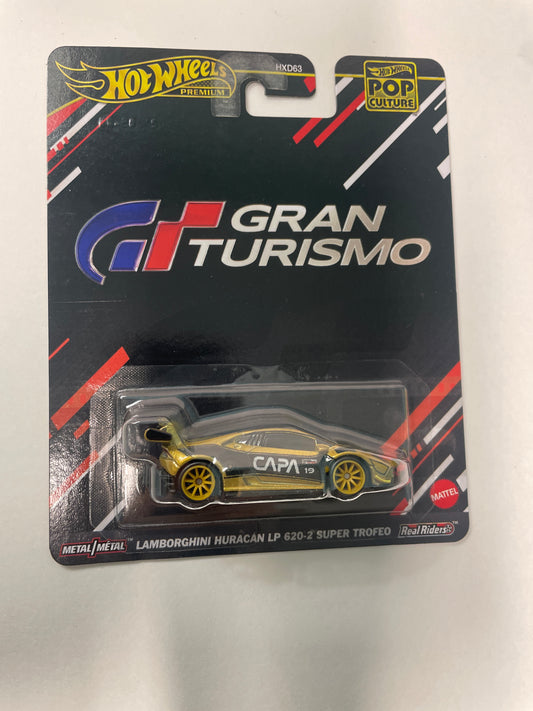 Hot Wheels 1/64 Pop Culture Gran Turismo Lamborghini Huracan LP 620-2 Super Trofeo Black & Gold