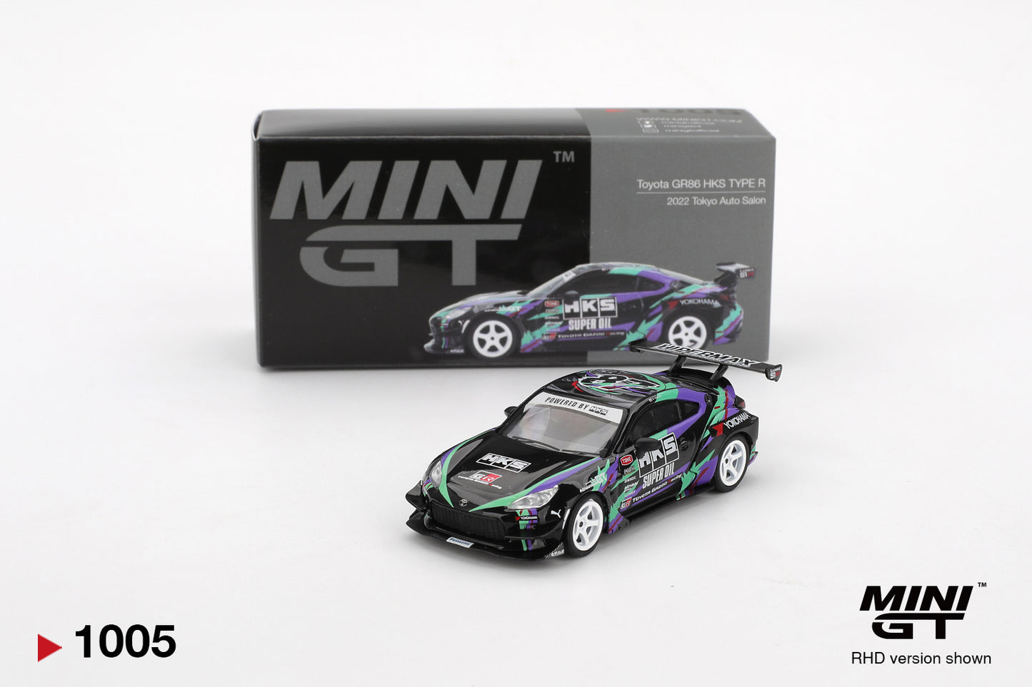 Mini GT 1/64 Toyota GR86 HKS TYPE R 2022 Tokyo Auto Salon Black - MGT01005