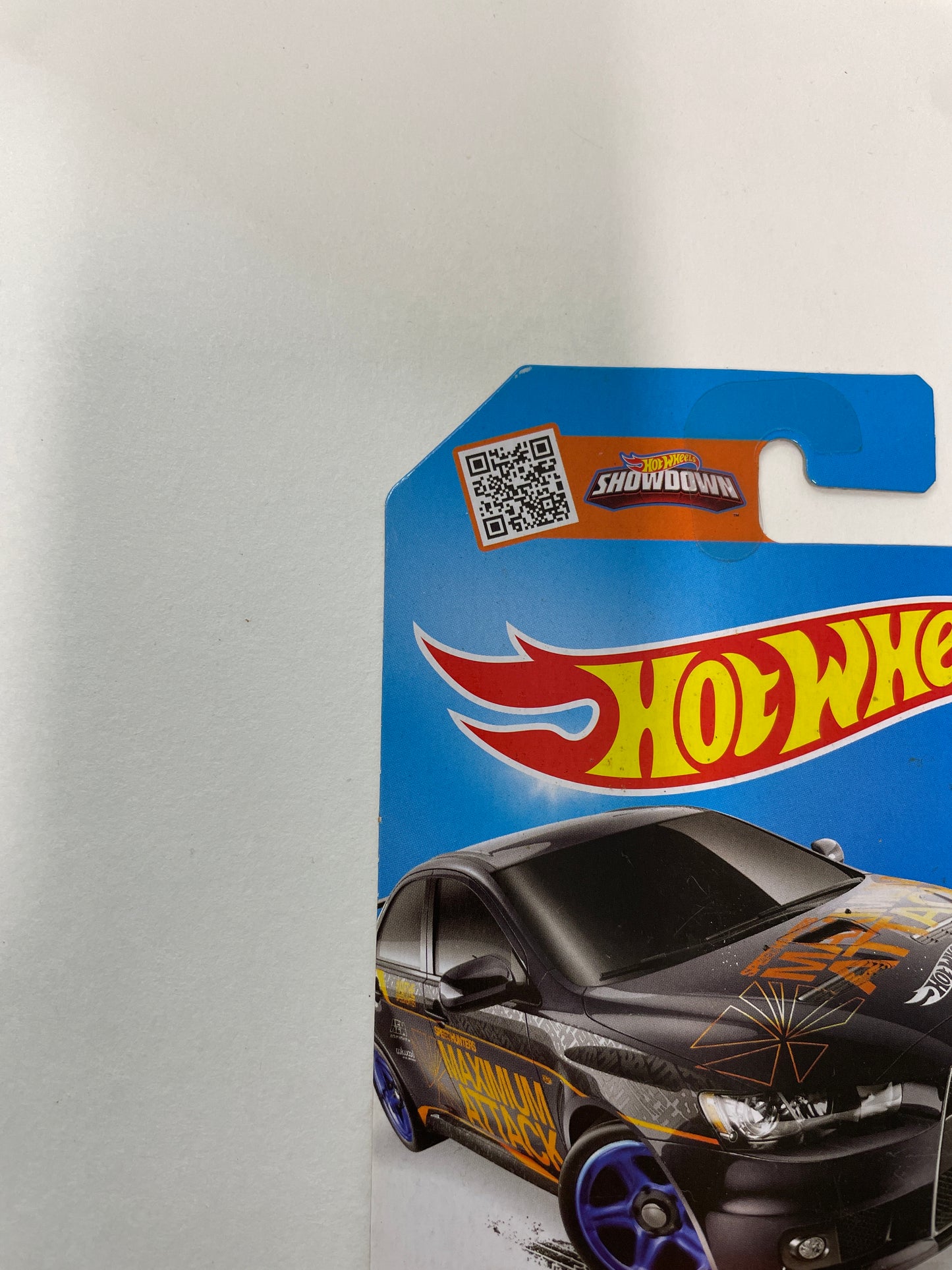 Hot Wheels 1/64 Factory custom Super Treasure Hunt 2008 Mitsubishi Lancer Evolution Orange w/ Black Wheels- Damaged Card