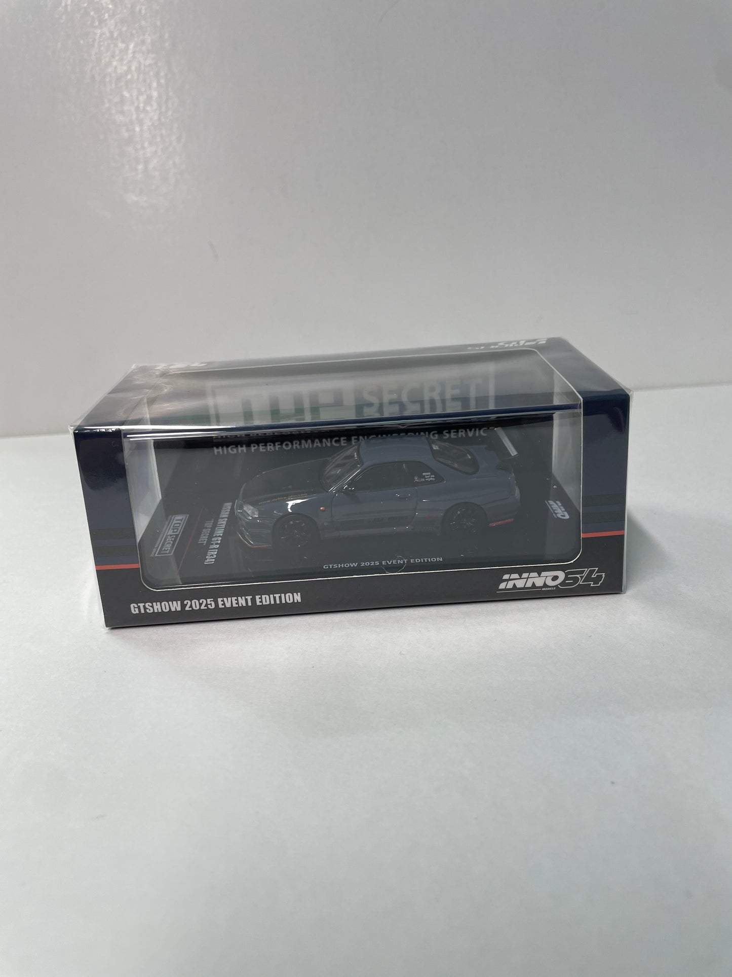Inno64 1/64 Nissan Skyline GT-R (R34) Top Secret GTShow 2025 Event Edition Blue & Black