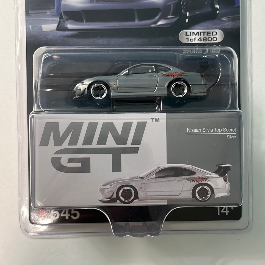 *Chase* Mini GT 1/64 Nissan Silvia Top Secret (S15) – Silver – Mijo Exclusives
