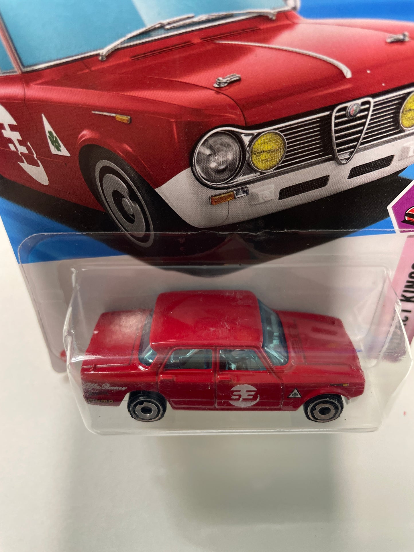 Hot Wheels 1/64 Alfa Romeo Giulia Ti Super Red - Damaged Box