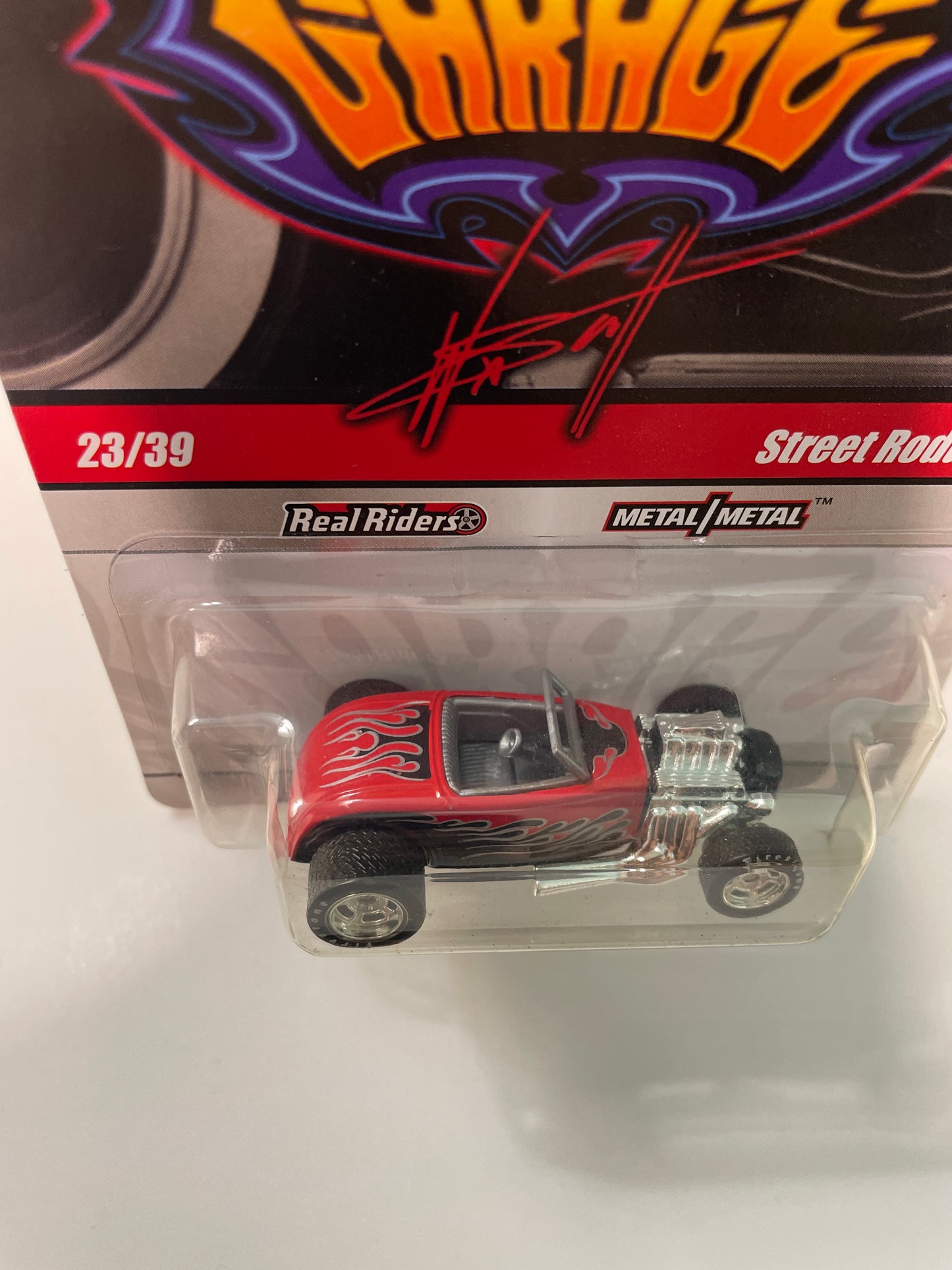 *Chase* Hot Wheels 1/64 Wayne’s Garage Street Rodder (Signed Base) Black & Red - Damaged Card
