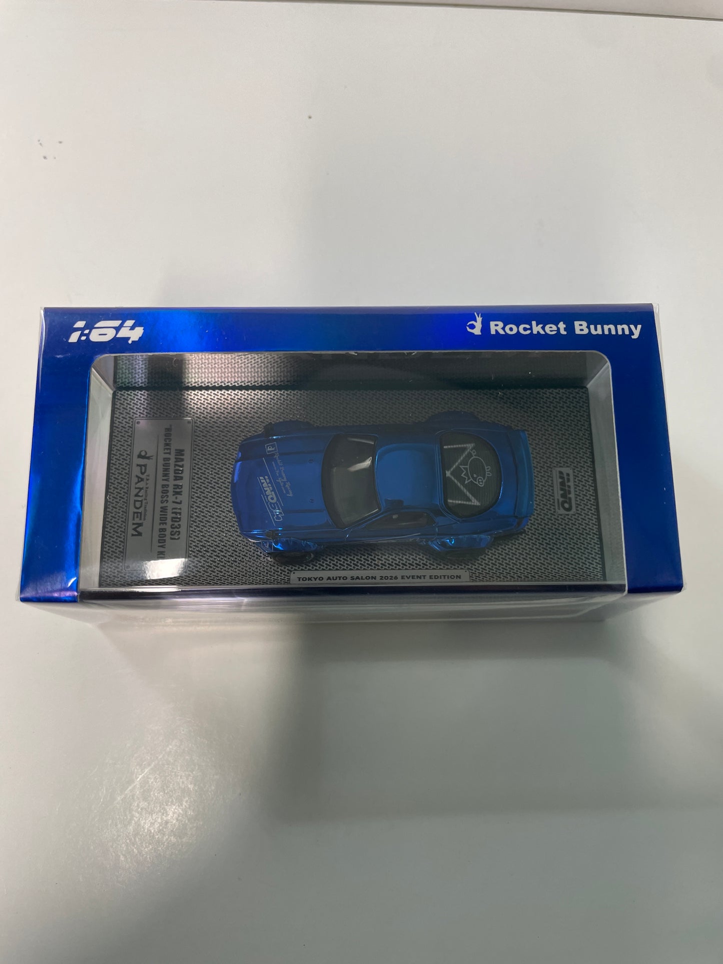 Inno64 1/64 2026 Tokyo Auto Salon Mazda RX-7 (FD3S) Rocket Bunny Boss Wide Body Kit Blue - IN64-RX7FDP-TAS26