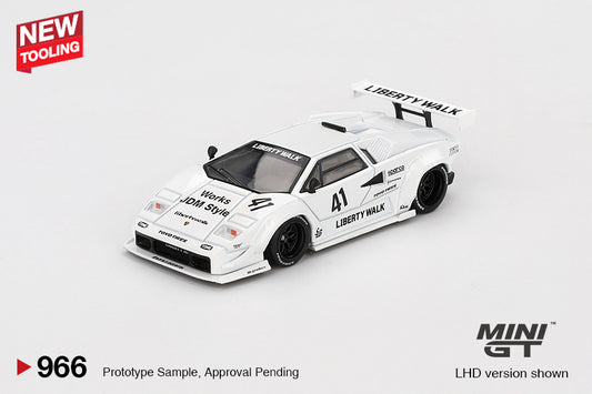 Mini GT 1/64 Lamborghini Countach LB-WORKS 2024 Tokyo Auto Salon White