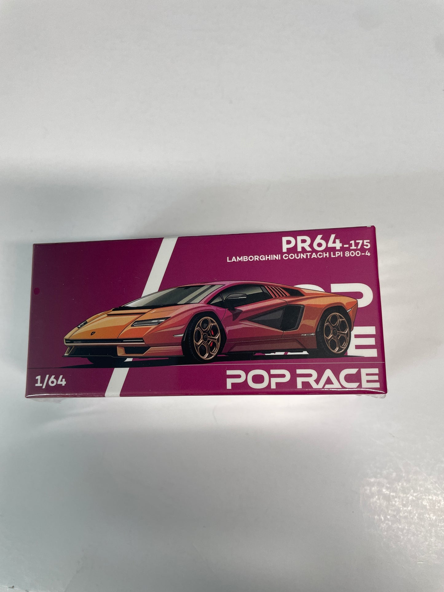 Pop Race 1/64 Lamborghini Countach LPI 800-4 Blu Hal Orange - PR64-0175