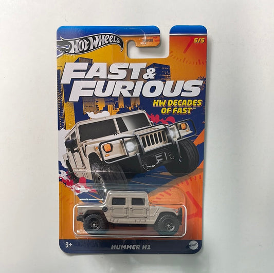 Hot Wheels 1/64 Fast And Furious HW Decades Of Fast Hummer H1 Beige - Damaged Card