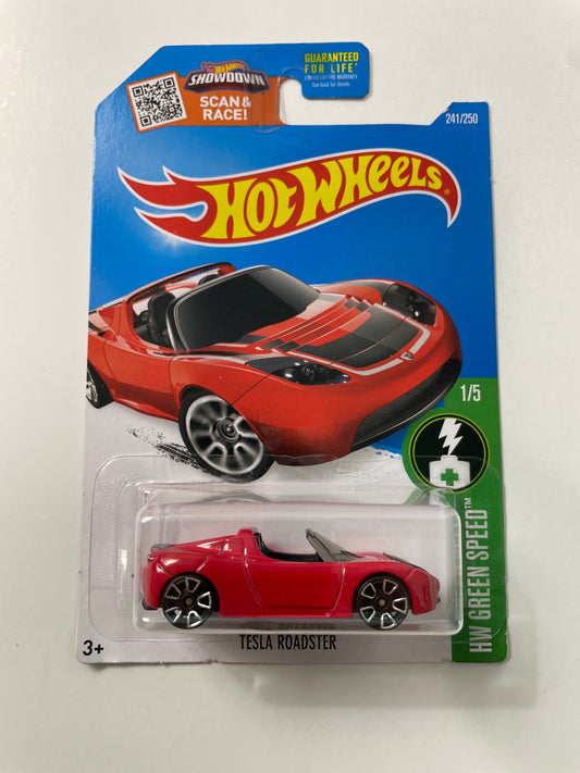 Hot Wheels 1/64 Tesla Roadster Red - Damaged Card