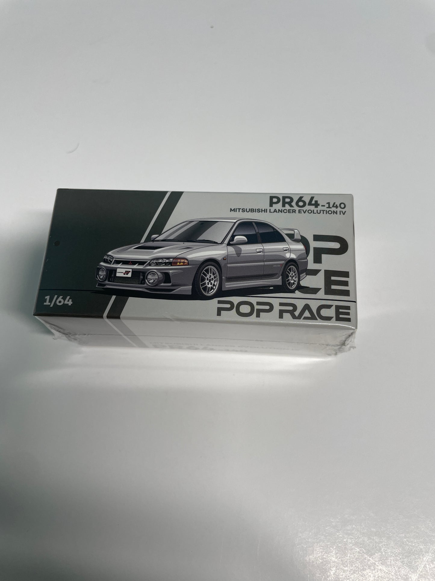 Pop Race 1/64 Mitsubishi Lancer Evolution IV Silver