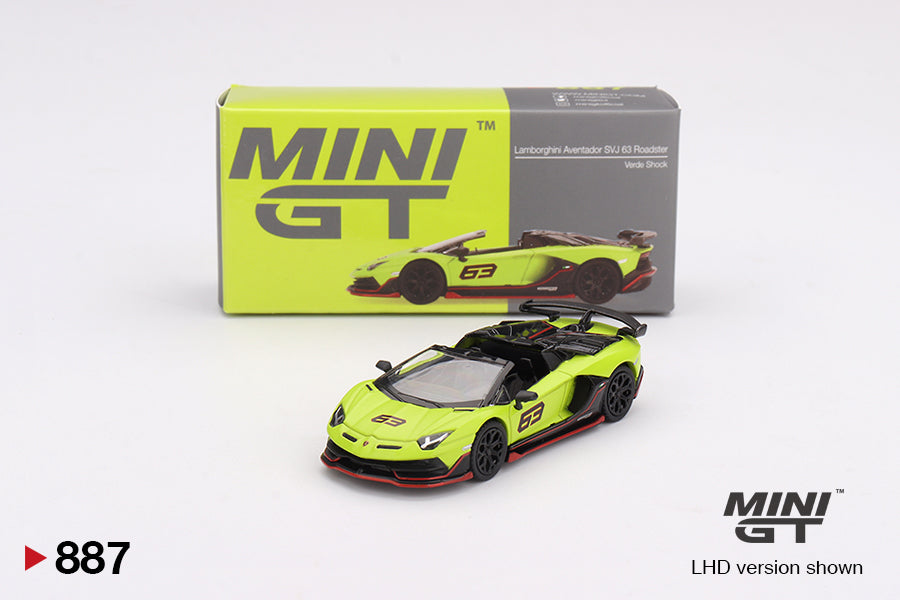 Mini GT 1/64 Lamborghini Aventador SVJ 63 Roadster Verde Shock Green